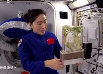 Shenzhou-14 crew gives first lecture from Wentian lab module