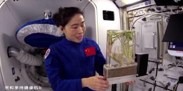 Shenzhou-14 crew gives first lecture from Wentian lab module