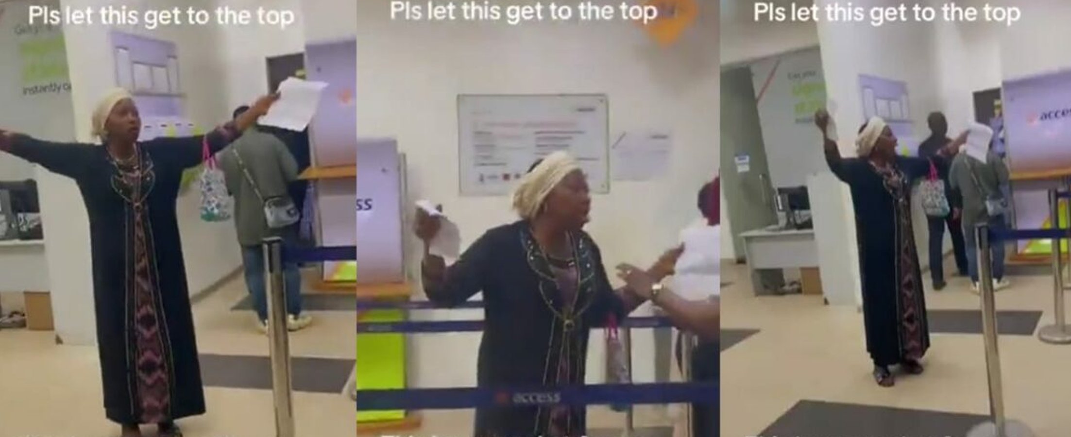 Watch: Nigerian Woman Confronts Bank, Cries Out Over Alleged ₦600k Theft